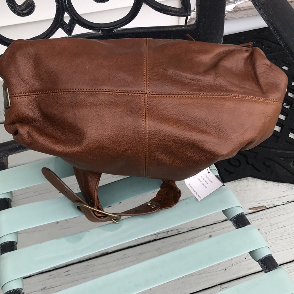 Kooba chestnut brown leather bag w refine details NWT large hobo shoulder bag - Picture 6 of 12